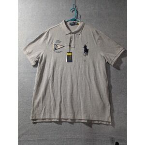 Polo Ralph Lauren Yacht Club Polo Shirt XL Gray Big Pony NWT